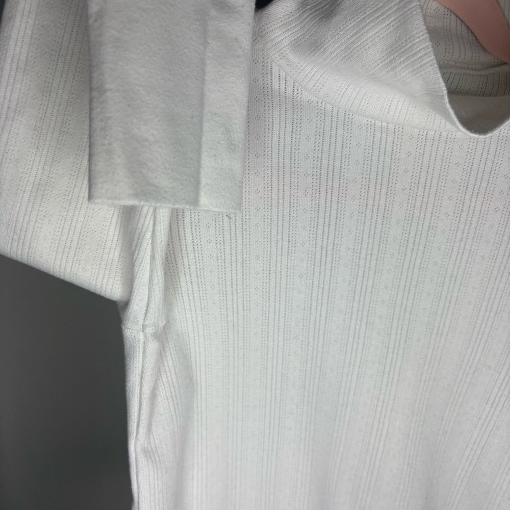Aerie White Ribbed Detailed Thermal Turtleneck Long Sleeve Top Size XS - Picture 5 of 9